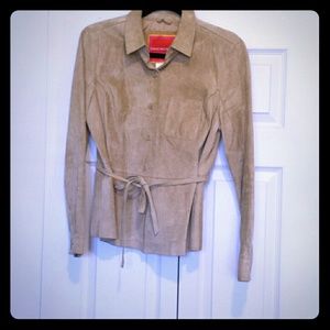 Isaac Mizrahi Leather Blouse